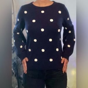 Navy blue polka dot sweater
